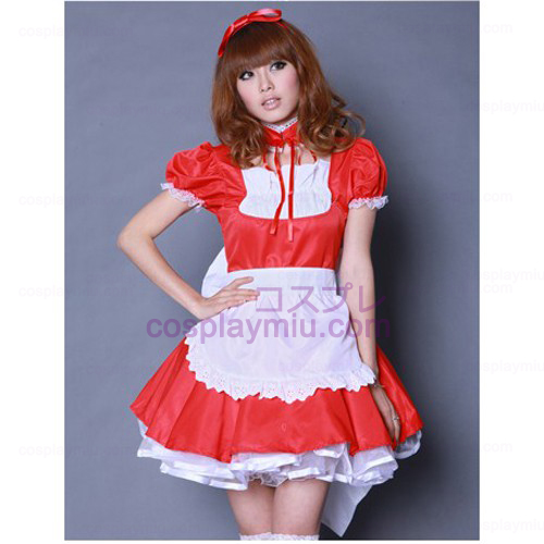 Red Bowknot Lolita Maid Outfit /Cosplay Maid Kostumer