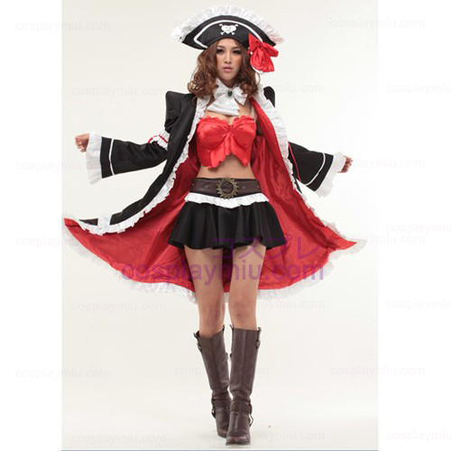 Red Lily Anna Cosplay Anime Halloween Pirate Maid Kostumer