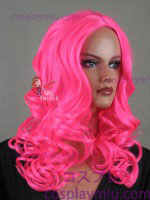 20" Hot Pink Curly Midpart Cosplay Parykker