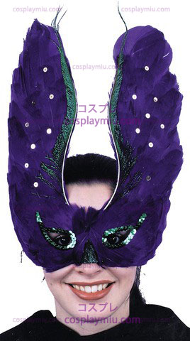 Maske Feather Purpl With Sequin