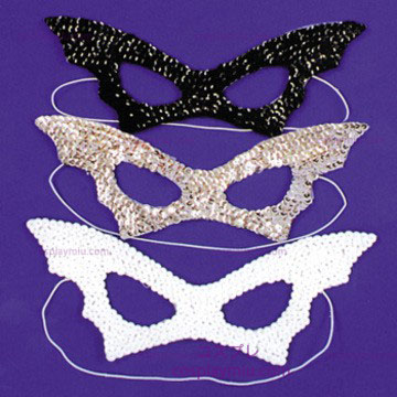 Bat Maske,Sequin,Sort