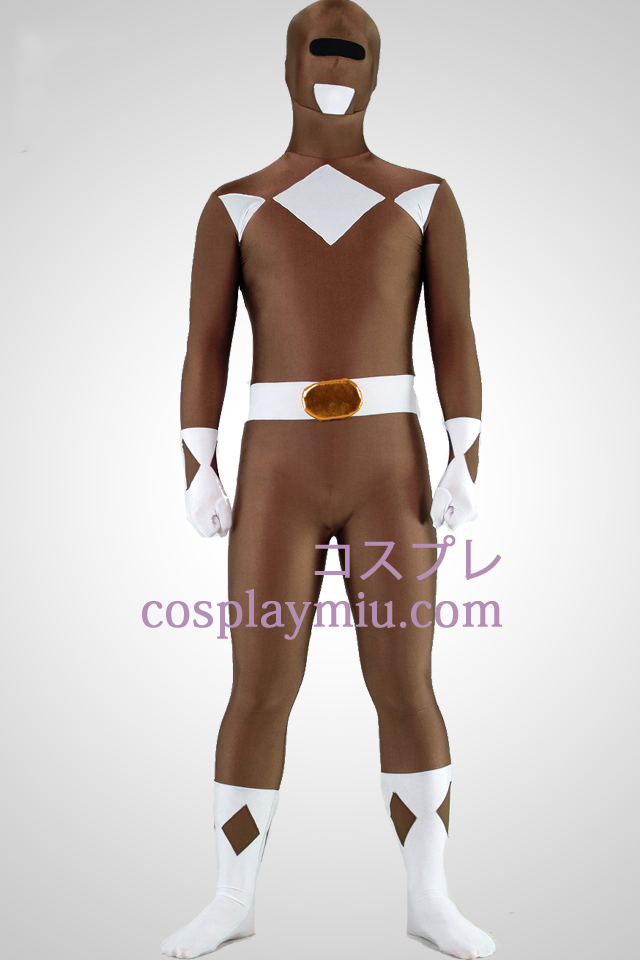 Mighty zentaiin Kaffe Ranger Lycra Spandex Superhero Zentai Suit
