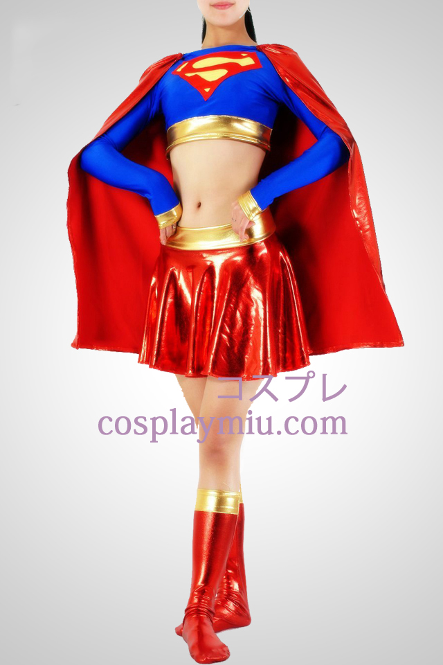 Shiny Metallic Super Woman Superhero catsuit