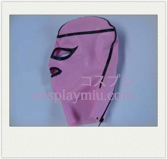 Pink og sort Kvindelige Latex maske med åbne øjne og Mouthand Mouth