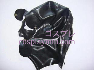 New Black Latex Maske med flytbare eyeshade