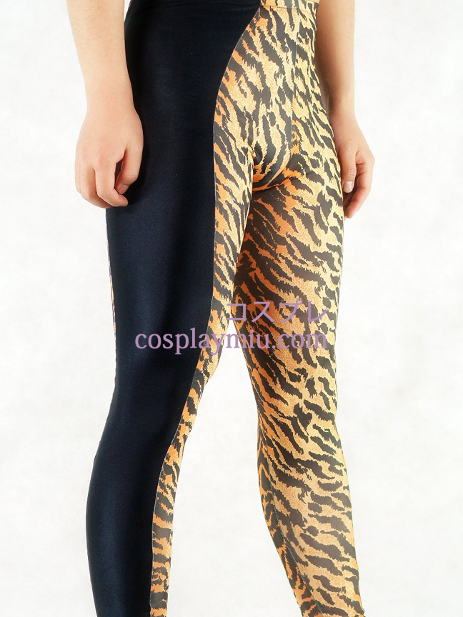Tiger Skin And Black Style Lycra Spandex Mænds Pants