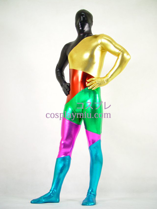Shiny Metallic Seks Colers Unisex Zentai Suit