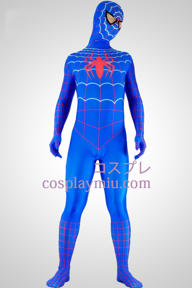 Rød og Blå Lycra Spandex Spiderman Superhero Zentai Suit