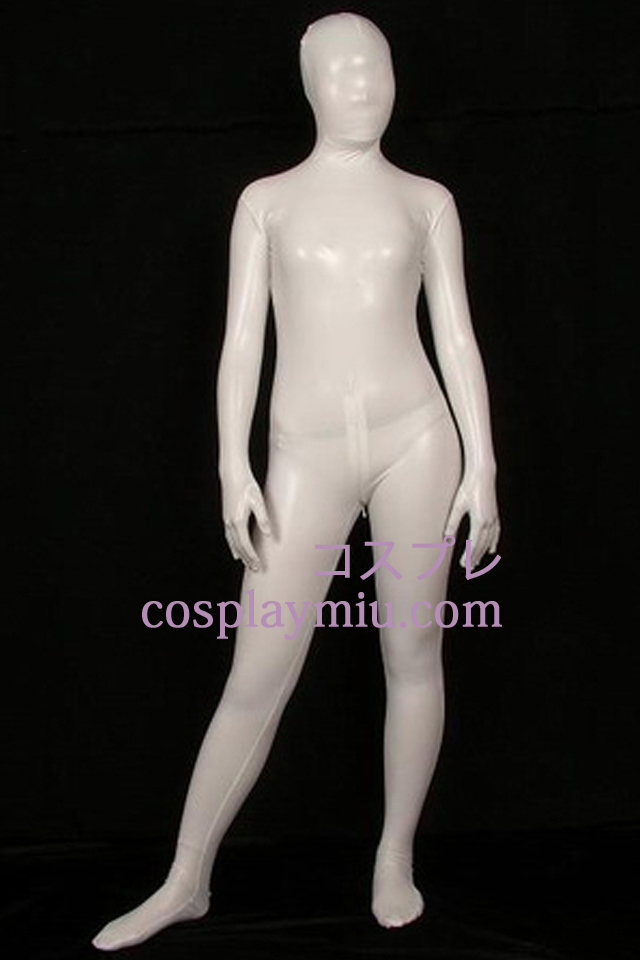 Hvid PVC Full Body Unisex Zentai Suit